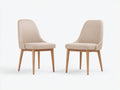 Sedia da pranzo - legno-pelle sintetica - 58 x 55 x 86 cm - beige-rovere naturale - stile moderno
