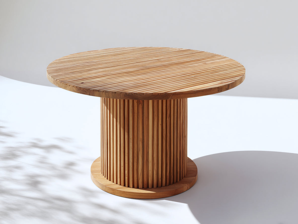 Tavolo da giardino - Legno di teak - 140x140x75 cm - Naturale - Design moderno