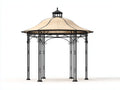 Pergola da giardino-Metallo-400x300x270 cm-Nero-Beige-Stile elegante moderno