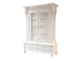 Vetrina - Legno-Vetro-Metallo - 115 x 48 x 200 cm - Avorio - Stile classico ornamentale