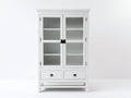 Vetrina - Legno-Vetro - 100 x 40 x 160 cm - Bianco - Stile classico