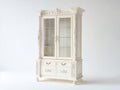 Vetrina - Legno-Vetro-Metallo - 110 x 45 x 195 cm - Avorio - Stile classico decorativo