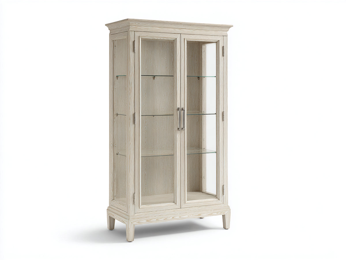 Vetrina - Legno-Vetro - 95 x 42 x 175 cm - Beige chiaro - Stile classico