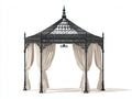 Pergola da giardino-Metallo-400x300x300 cm-Nero-Beige-Stile classico elegante