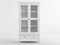 Vetrina - Legno-Vetro - 90 x 40 x 180 cm - Bianco - Stile classico